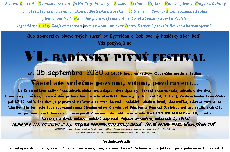VI. Badínsky pivný festival VI. Badínsky pivný festival
